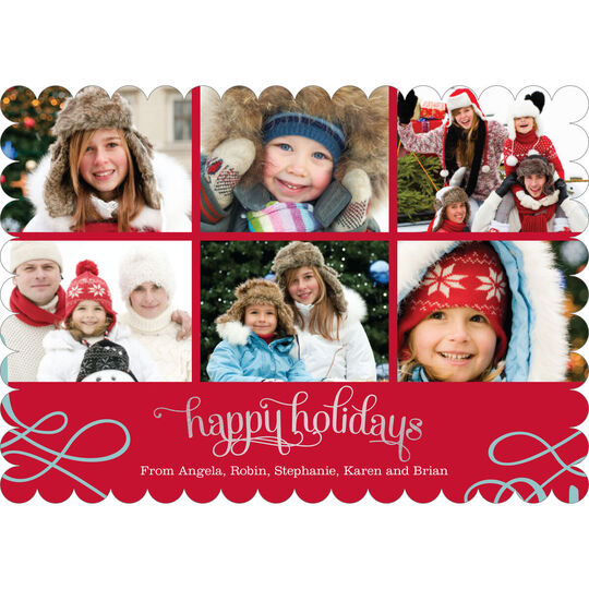 Red Holiday Collage Photo Cards